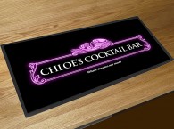 Personalised Cocktail pink label bar runner