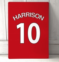 Personalised Red football shirt Sign