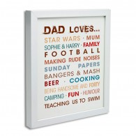 Personalised words typography canvas art print 