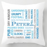 personalised words cushion