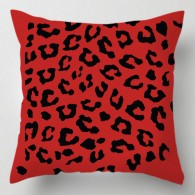 Red Leopard print cushion