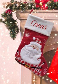 Personalised Christmas Deluxe Stocking, Santa design