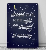Second star to the right peter pan quote print