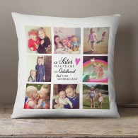 Personalised Sisters gift, Photo collage cushion