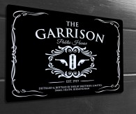 The Garrison public house black sign