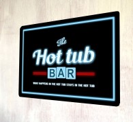 Hot Tub neon lights effect metal sign