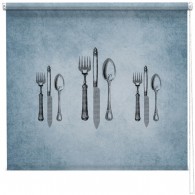 Vintage Cutlery printed blind