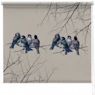Vintage Bluebirds printed blind