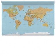 World Map printed blind