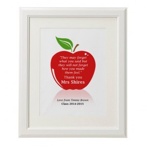 Personalised teachers quote apple print