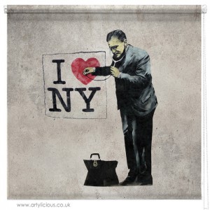 Banksy I Love NY blind