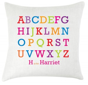 Personalised Alphabet childrens cushion