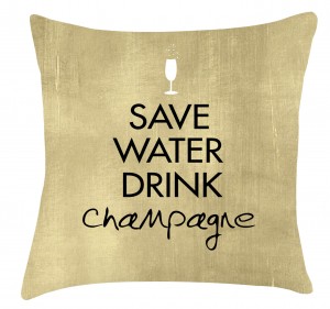 Champagne quote cushion