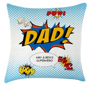 Personalised Dad superhero cushion