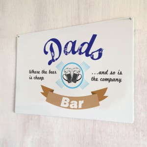 Dad's Bar Cheap Beer Metal Sign