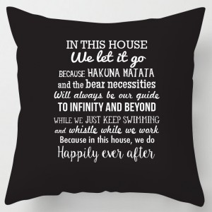 In this House we do..disney inspired quotes cushion