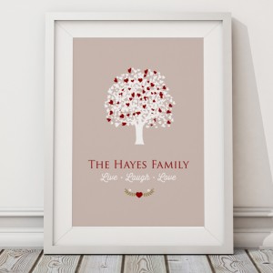 Personalised Family tree live laugh love print / canvas