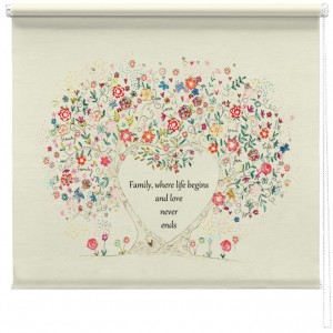 Family quote tree printed blind