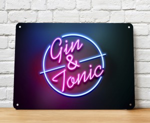Gin & Tonic cocktail bar sign