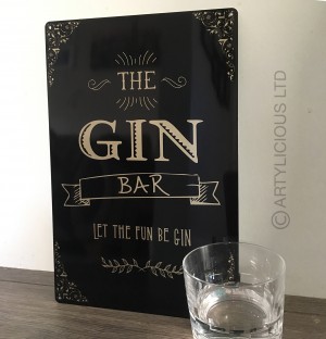 The Gin Bar Gold edition Metal Sign