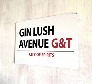 Gin Lush Avenue metal street Sign