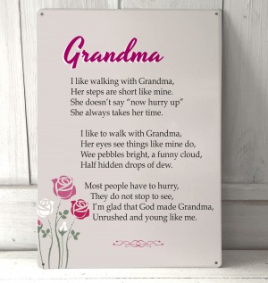 Grandma poem metal sign