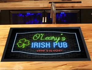 Personalised Irish Pub bar runner mat