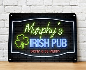 Personalised Irish Pub bar sign