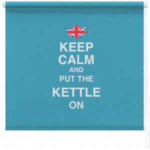 Keep Calm and put the kettle on printed blind
