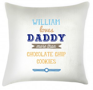 Loves Daddy, personalised cushion