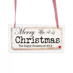 Merry Christmas personalised Wooden Sign
