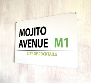 Mojito Avenue metal street Sign
