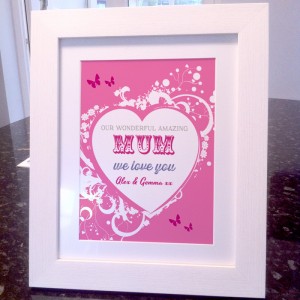 Mothers Day wonderful mum personalised art print