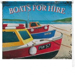 Boats for hire printed blind martin wiscombe