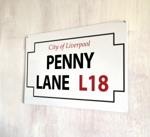 Penny Lane metal street sign