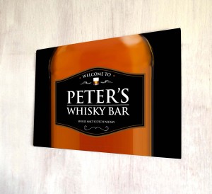 Personalised Whisky bottle bar sign