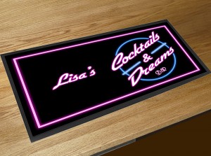 Personalised Cocktails and Dreams bar runner