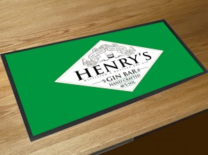 Personalised Gin Bar (eat sleep) Green runner bar mat