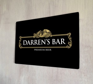 Personalised Gold Beer Label Sign
