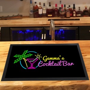 Personalised Tropical palm tree Cocktail bar runner