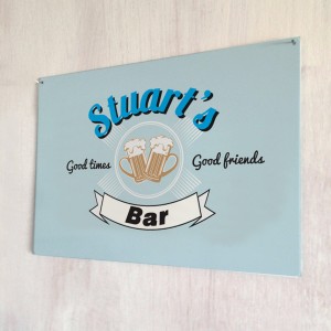 Personalised vintage 'good friends' bar metal sign