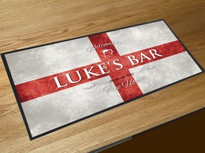 Personalised St Georges flag bar runner