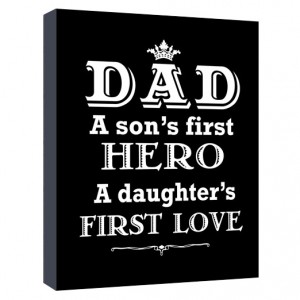 Dad a sons first hero canvas art