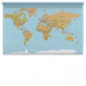 World Map Printed Blind