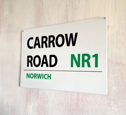 Carrow Road Norwich Street Sign