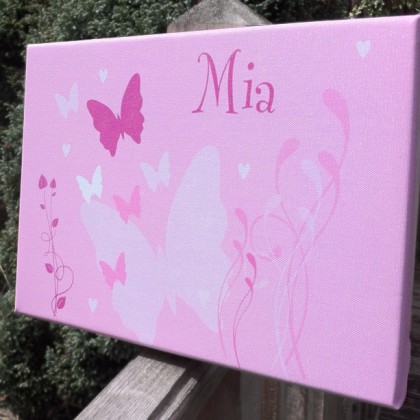 Personalised Butterfly childrens canvas art