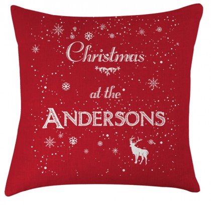 Personalised christmas name cushion