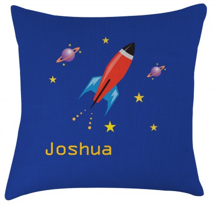 Personalised Rocket childrens cushion