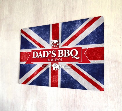 Dads BBQ Union Jack bar sign