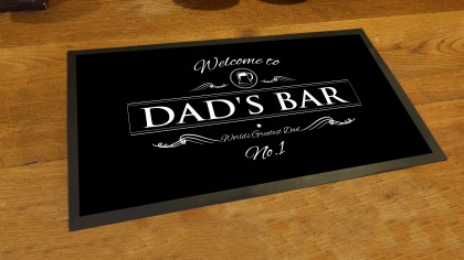 Welcome to Dads bar runner beer pub mat